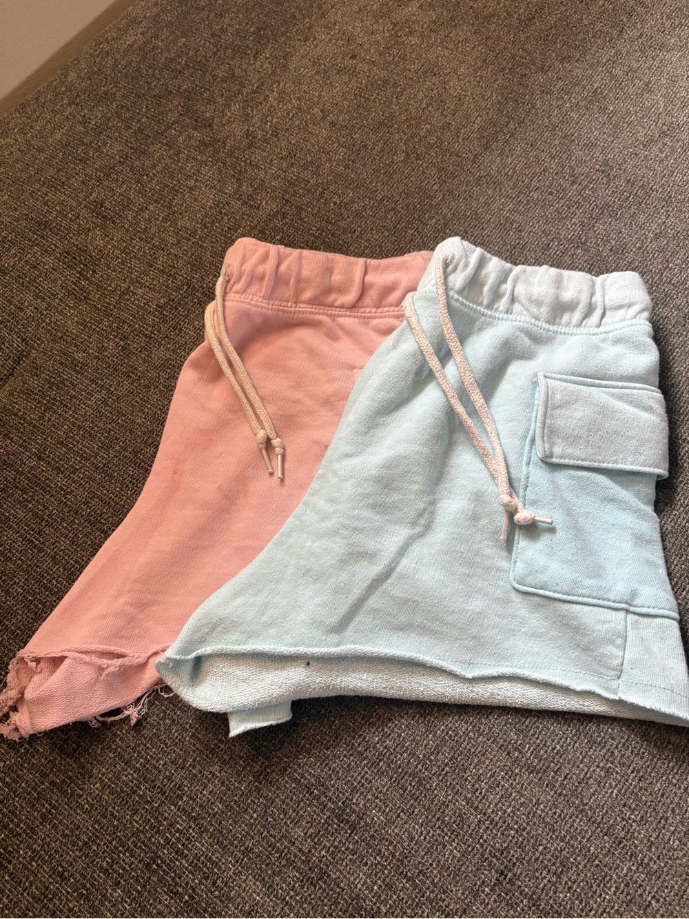 No boundaries Pink and Light Blue Drawstring Shorts Set